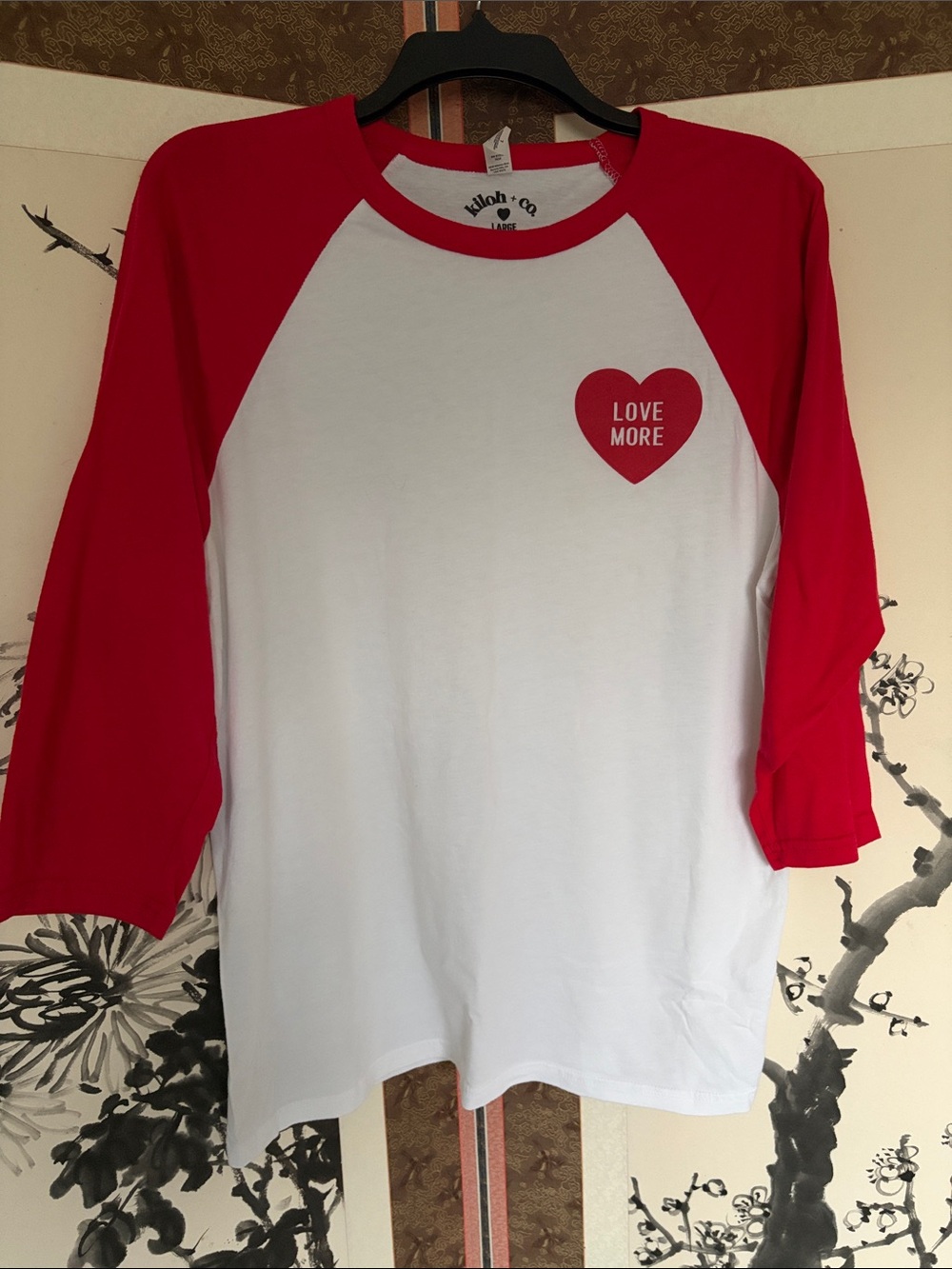 Women’s 'Love More' Red & White Raglan Tee